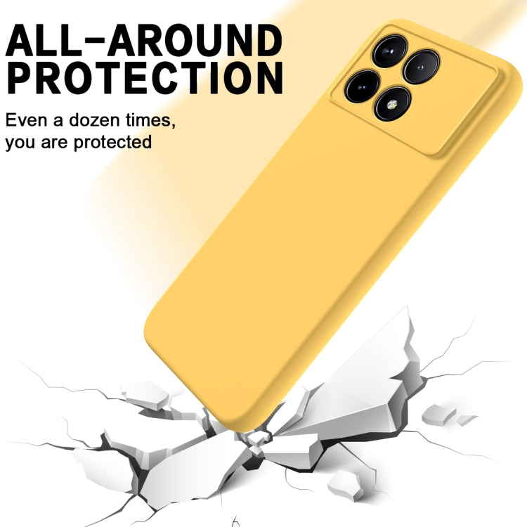 For Xiaomi Poco X6 Pro 5G/Redmi K70E Solid Color Liquid Silicone Dropproof Full Coverage Phone Case(Yellow) by buy2fix