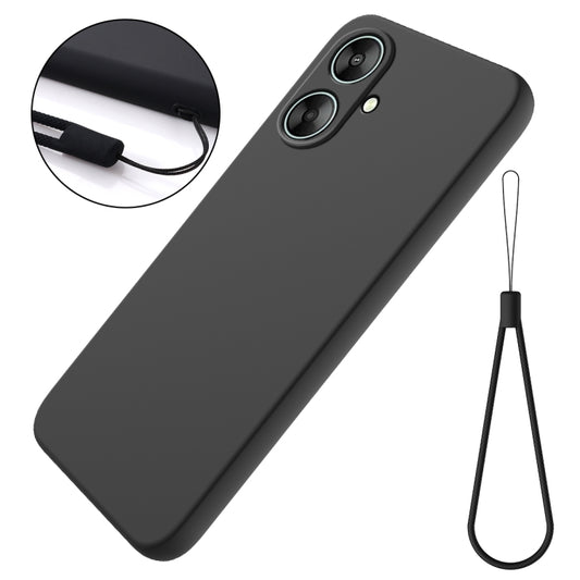For Xiaomi Poco M6 5G/Redmi 13C 5G/13R 5G Solid Color Liquid Silicone Dropproof Full Coverage Phone Case(Black) by buy2fix