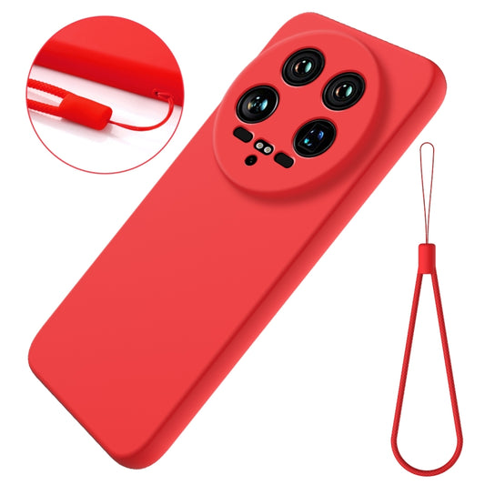 For Xiaomi 14 Ultra Solid Color Liquid Silicone Dropproof Full Coverage Phone Case(Red) by buy2fix