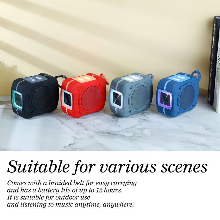 T&G TG661 Colorful LED Portable Outdoor Wireless Bluetooth Speaker(Black) by T&G