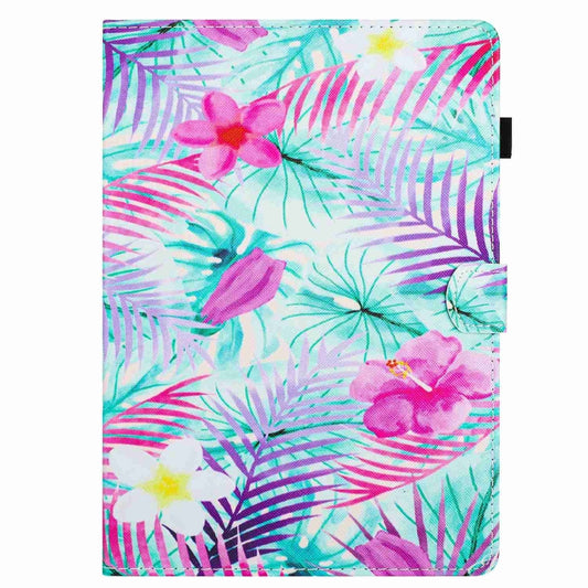 For 10 inch Painted Pattern Stitching Leather Tablet Case(Bougainvillea) - 10 - 11 inch by buy2fix | Online Shopping UK | buy2fix