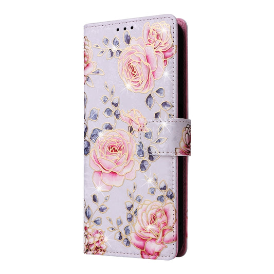 For Samsung Galaxy A15 5G Bronzing Painting RFID Leather Case(Pastoral Rose) by buy2fix