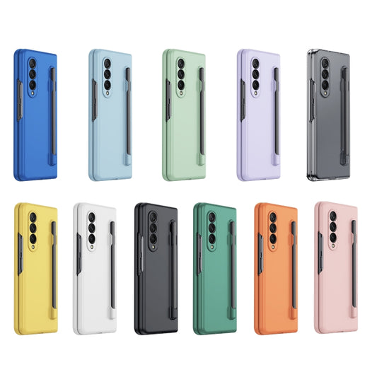 For Samsung Galaxy Z Fold3 Integrated Skin Feel PC Phone Case with Pen / Pen Box(Light Green) by buy2fix