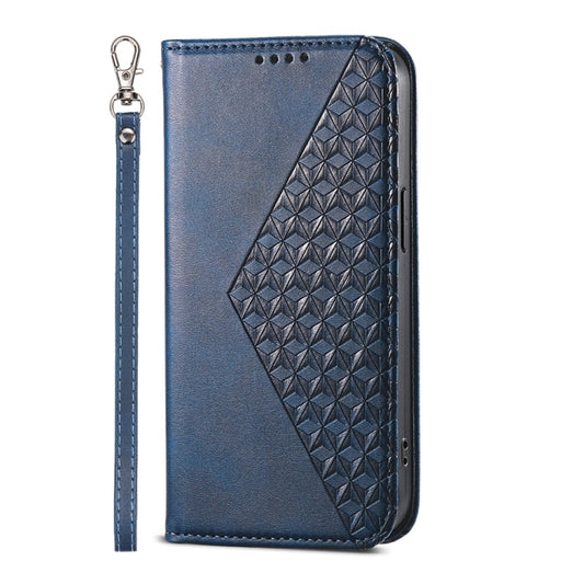 For Google Pixel 9 Pro Cubic Grid Calf Texture Magnetic Leather Phone Case(Blue) by buy2fix