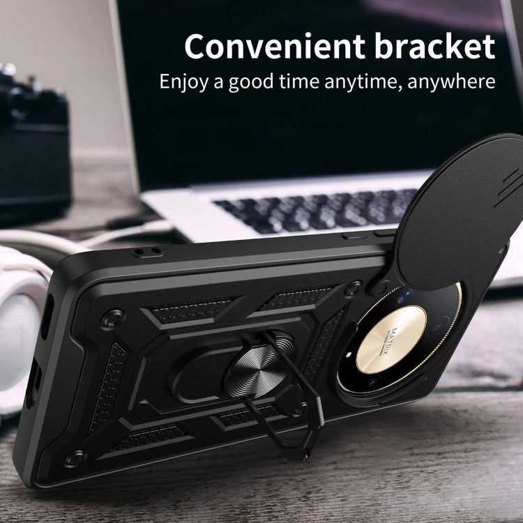 For Honor X9b Sliding Camera Cover Design TPU+PC Phone Case(Blue) by buy2fix