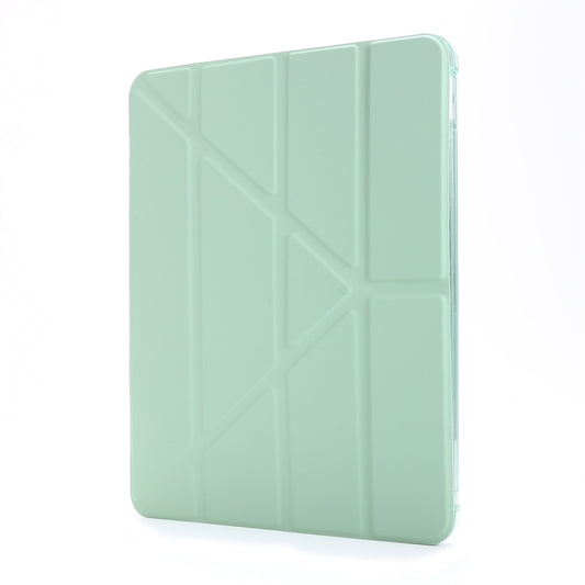 For iPad Air 13 2024 / Pro 12.9 2022 / 2021 Multi-folding TPU Leather Tablet Case with Holder & Pen Slot(Green) by buy2fix