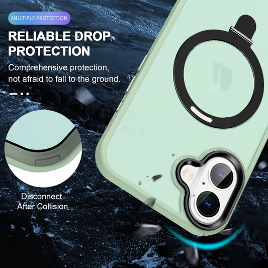 For iPhone 16 Plus Skin-feel MagSafe Holder PC Hybrid TPU Phone Case(Matcha Green) by buy2fix