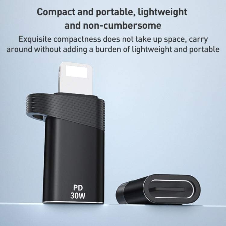 ADS-616A PD 30W 8 Pin Male to USB-C/Type-C Female Adapter(Silver) by buy2fix
