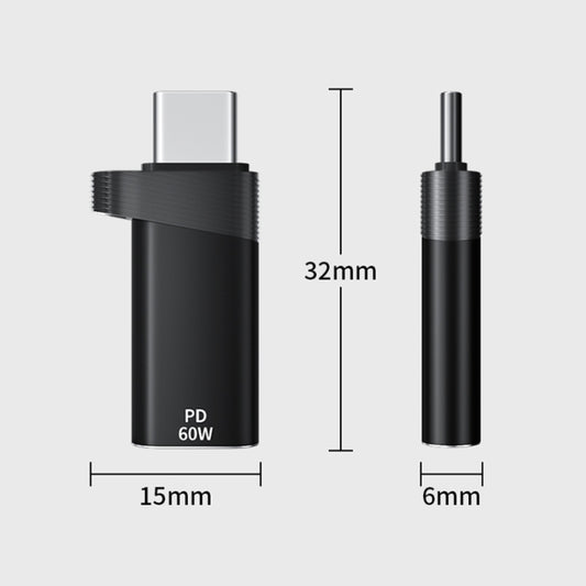 ADS-615 PD 60W USB-C/Type-C Male to 8 Pin Female Adapter(Black) by buy2fix