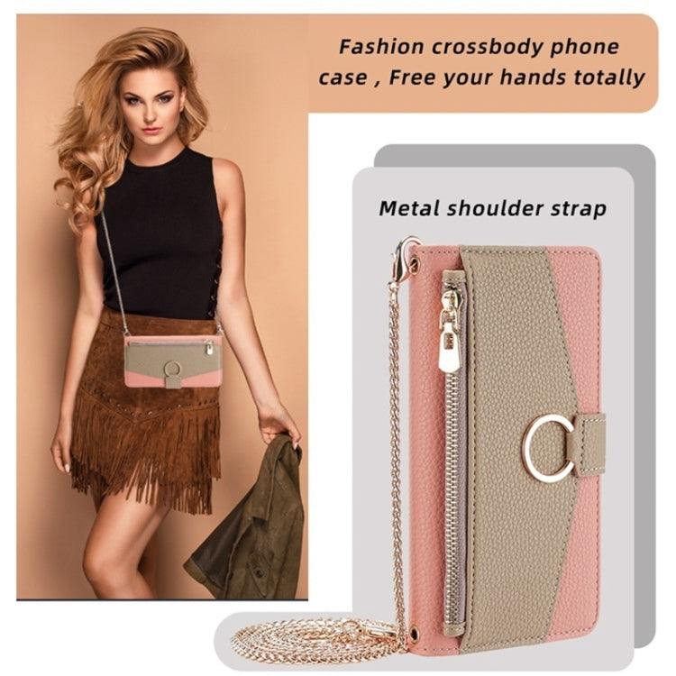 For iPhone 12 Pro Max Crossbody Litchi Texture Leather Phone Case(Pink) - iPhone 12 Pro Max Cases by buy2fix | Online Shopping UK | buy2fix