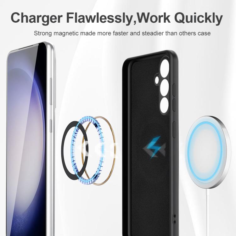 For Samsung Galaxy S25+ 5G MagSafe Magnetic Liquid Silicone Phone Case(Black) by buy2fix