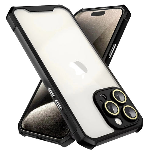 For iPhone 16 Plus Shockproof Acrylic Phone Case with Lens Glass Film(Black) by buy2fix