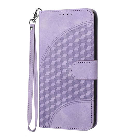 For iPhone 16 Plus YX0060 Elephant Head Embossed Phone Leather Case with Lanyard(Light Purple) by buy2fix