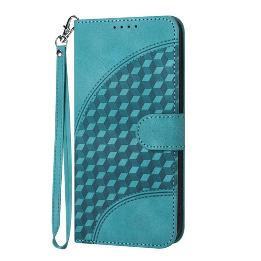 For iPhone 17 YX0060 Elephant Head Embossed Phone Leather Case with Lanyard(Light Blue) - iPhone 17 Cases by buy2fix | Online Shopping UK | buy2fix