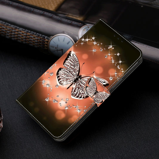 For Samsung Galaxy A25 5G Crystal 3D Shockproof Protective Leather Phone Case(Crystal Butterfly) by buy2fix