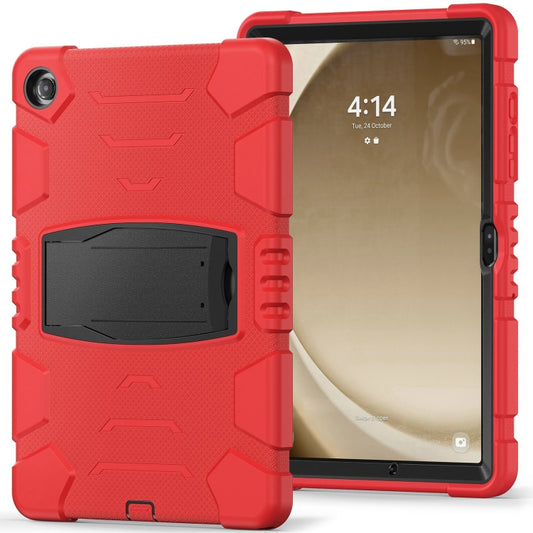 For Samsung Galaxy Tab A9+ / X210 PC Hybrid Silicone Tablet Case with Holder(Red) - Galaxy Tab A9+ by buy2fix | Online Shopping UK | buy2fix