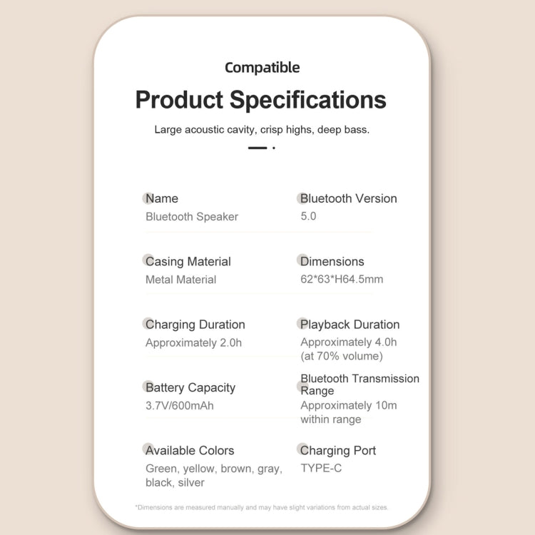 EWA A20 Mini Bluetooth Bass Radiator Metal Speaker(Yellow) by EWA