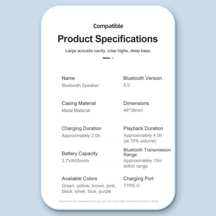 EWA A126 Mini Bluetooth 5.0 Bass Radiator Metal Speaker(Green) by EWA