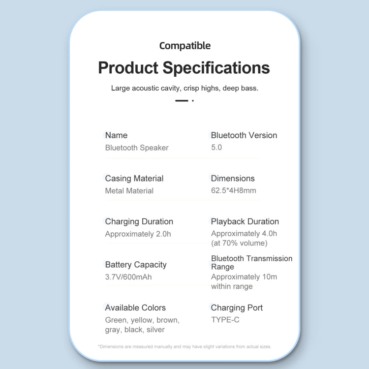 EWA A129 Mini Bluetooth 5.0 Bass Radiator Metal Speaker(White) by EWA