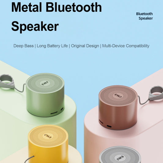 EWA A129 Mini Bluetooth 5.0 Bass Radiator Metal Speaker(Yellow) by EWA