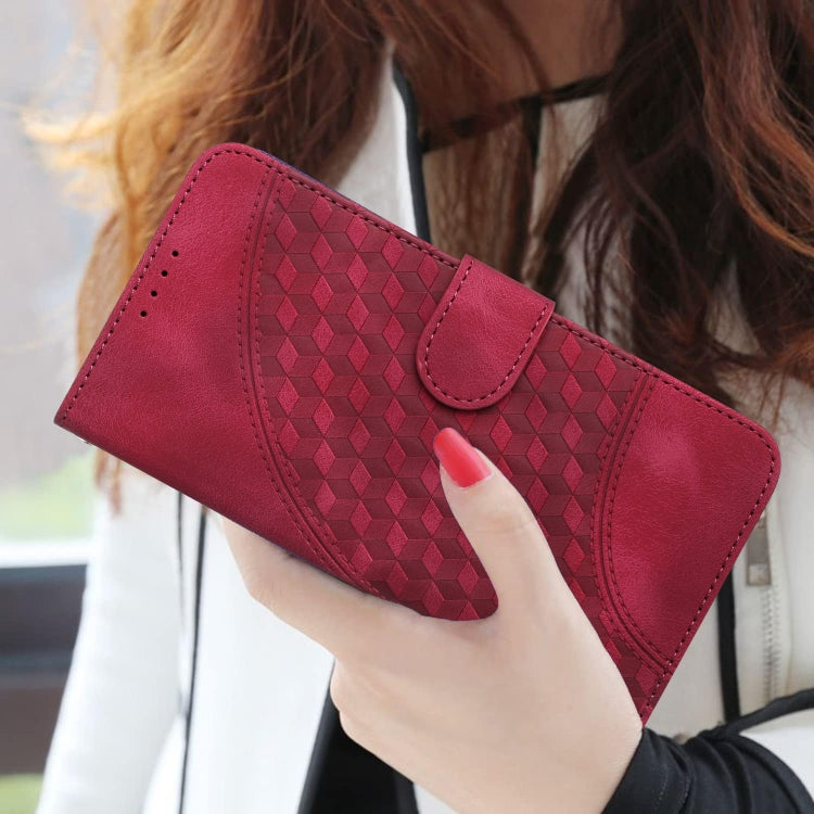 For Samsung Galaxy Note20 YX0060 Elephant Head Embossed Phone Leather Case with Lanyard(Rose Red) by buy2fix