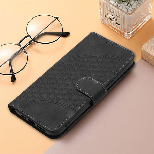 For Xiaomi Redmi K70 YX0060 Elephant Head Embossed Phone Leather Case with Lanyard(Black) by buy2fix