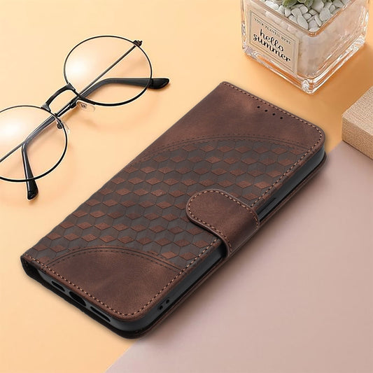 For Xiaomi Redmi K70 YX0060 Elephant Head Embossed Phone Leather Case with Lanyard(Coffee) by buy2fix