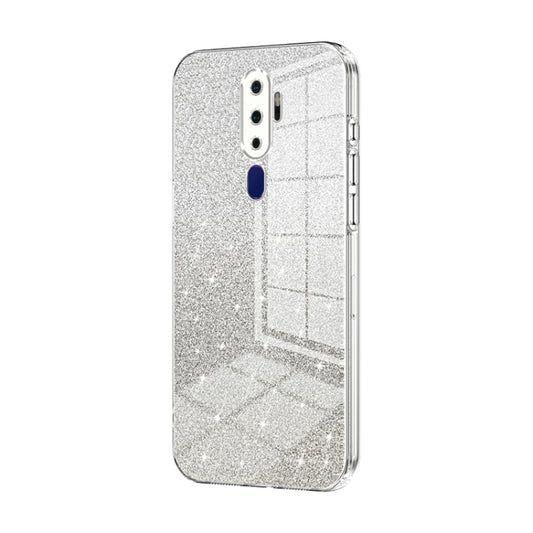 For OPPO A11x / A9 2020 Gradient Glitter Powder Electroplated Phone Case(Transparent) by buy2fix