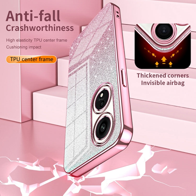 For OPPO K11 Gradient Glitter Powder Electroplated Phone Case(Purple) by buy2fix