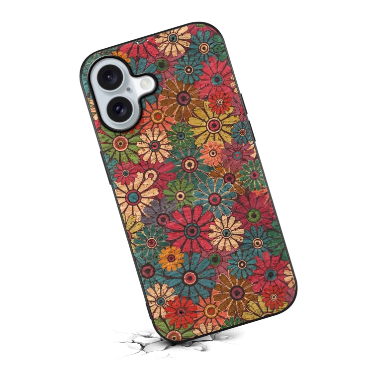 For iPhone 16 Four Seasons Flower Language Series TPU Phone Case(Spring Green) by buy2fix