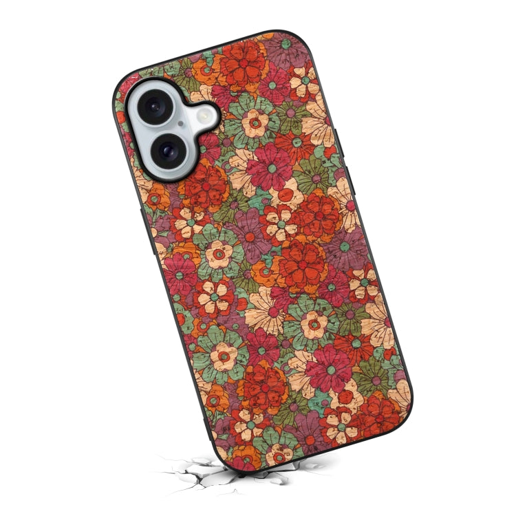 For iPhone 16 Four Seasons Flower Language Series TPU Phone Case(Summer Red) by buy2fix