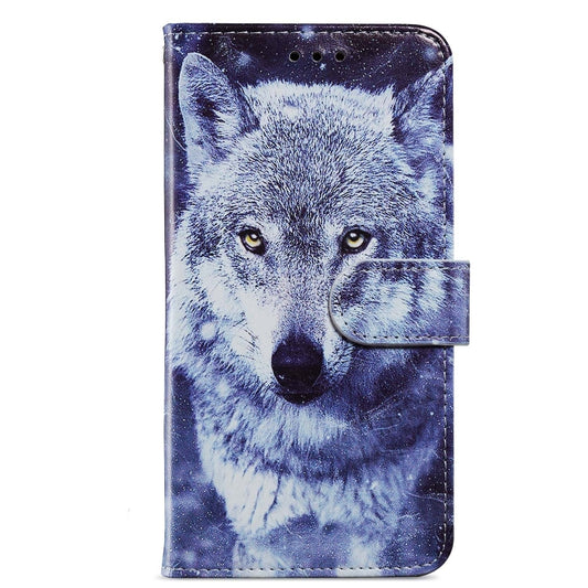 For Blackview A55 Pro Painted Pattern Horizontal Flip Leather Phone Case(White Wolf) by buy2fix