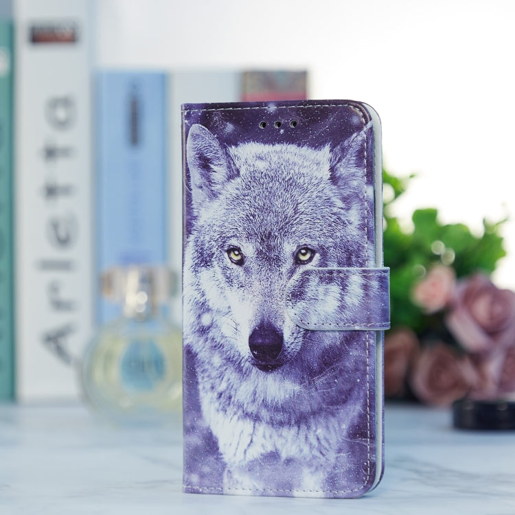 For Blackview A55 Pro Painted Pattern Horizontal Flip Leather Phone Case(White Wolf) by buy2fix