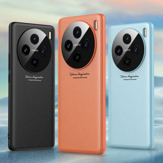 For vivo X100 GKK Precision Hole Ultra-thin Full Coverage Leather Phone Case(Orange) by GKK