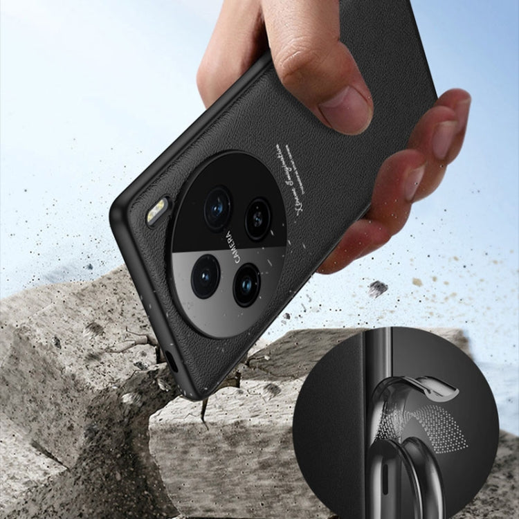 For vivo X100 GKK Precision Hole Ultra-thin Full Coverage Leather Phone Case(Black) by GKK