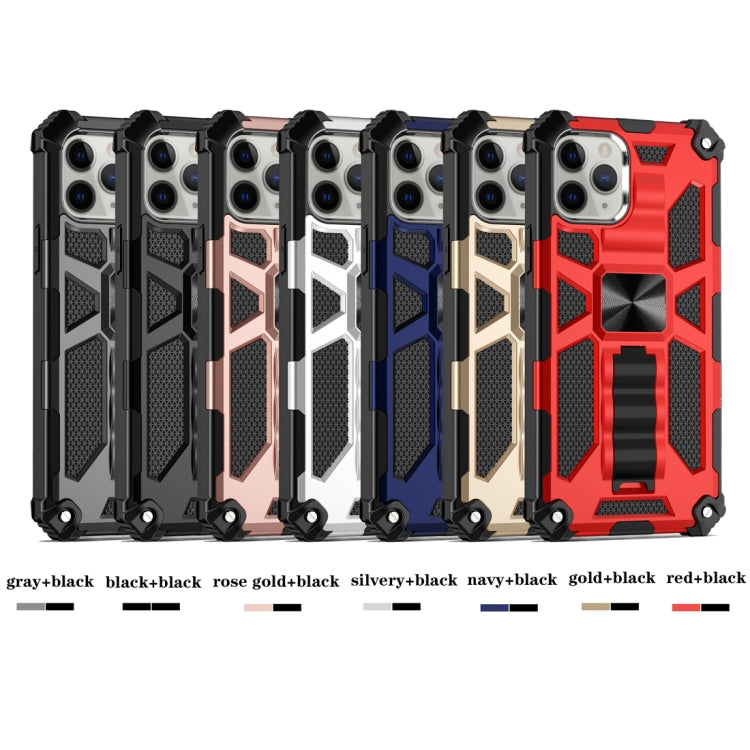 For iPhone 12 Pro Max Armor Shockproof TPU + PC Magnetic Protective Case with Holder(Black) by buy2fix