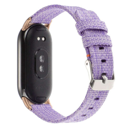 For Xiaomi Mi Band 8 Nylon Canvas Watch Band(Lavender Purple) by buy2fix