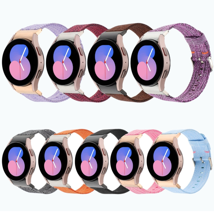 For Samsung Galaxy Watch6/6 Classic/5/5 Pro Nylon Canvas Watch Band(Lavender Purple) by buy2fix