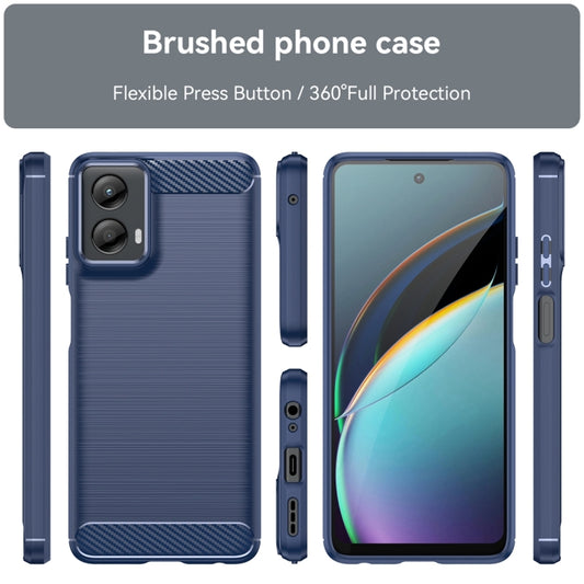 For Motorola Moto G 5G 2024 Carbon Fiber Brushed Texture TPU Phone Case(Blue) by buy2fix