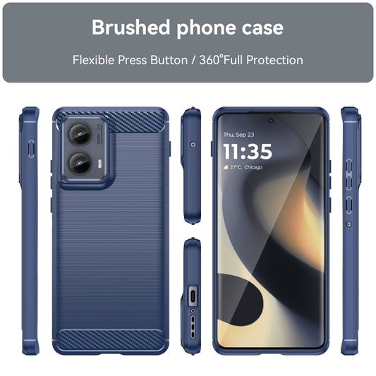 For Motorola Edge 2024 Carbon Fiber Brushed Texture TPU Phone Case(Blue) by buy2fix