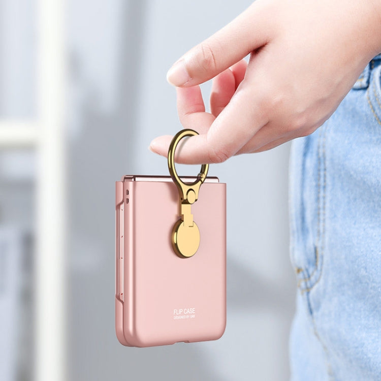 For OPPO Find N3 Flip GKK Ultra-thin Triaxial Ring Holder PC Phone Case(Pink) by GKK