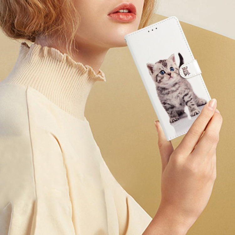 For Blackview A53 Pro Colored Drawing Leather Phone Case(Little Tabby Cat) by buy2fix