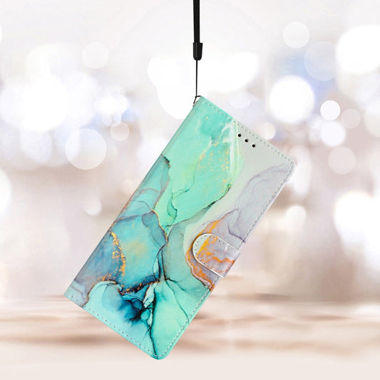 For Blackview A55 Pro Colored Drawing Leather Phone Case(Green Marble) by buy2fix