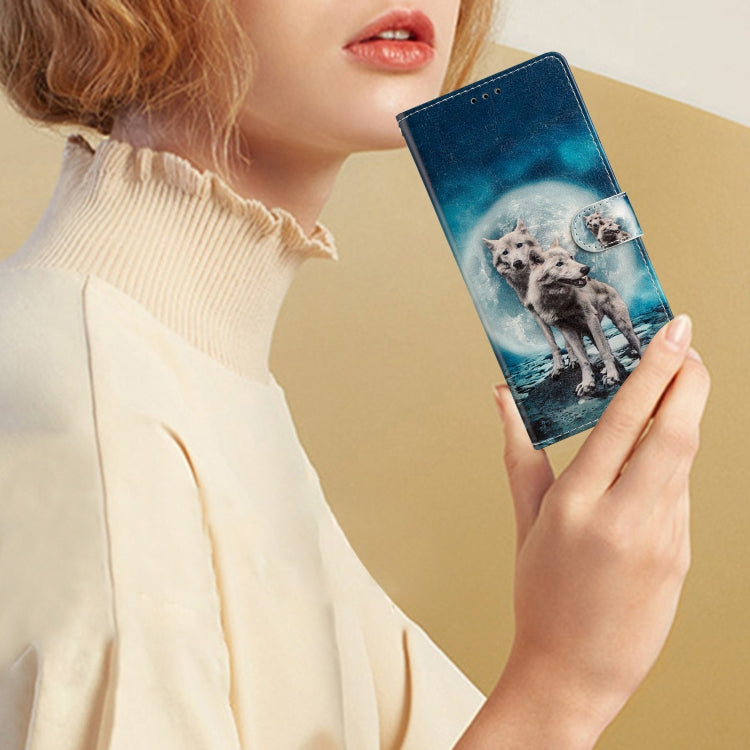 For Ulefone Note 14 Colored Drawing Leather Phone Case(Twin Wolves) by buy2fix