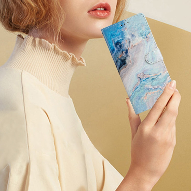 For Ulefone Note 14 Colored Drawing Leather Phone Case(Blue Marble) by buy2fix