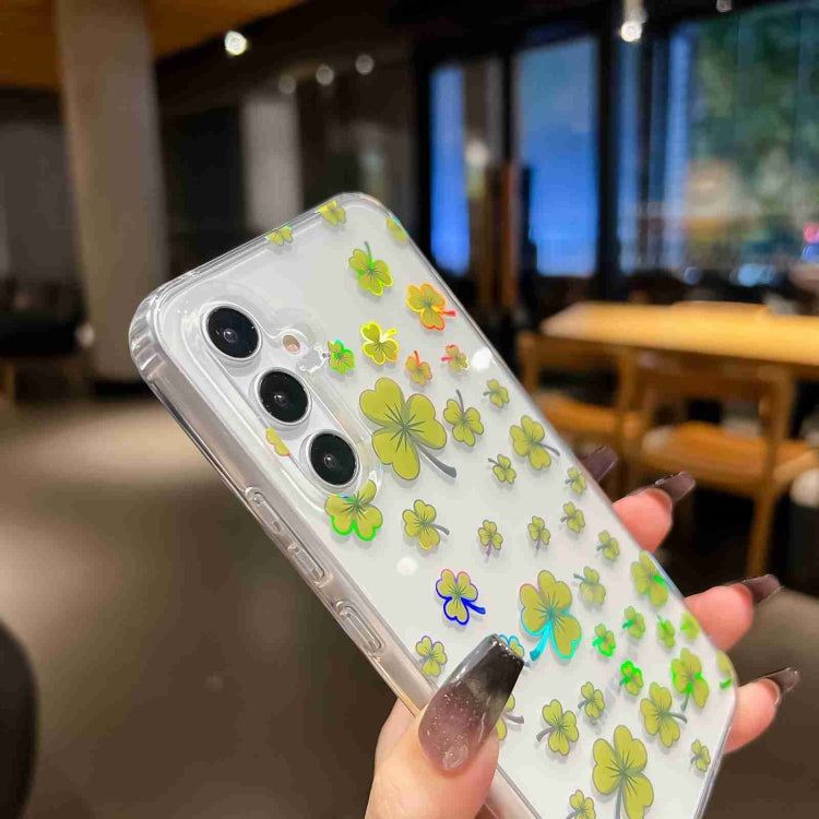 For Samsung Galaxy S23 5G Electroplated Symphony Phone Case(Green Grass Flower) by buy2fix