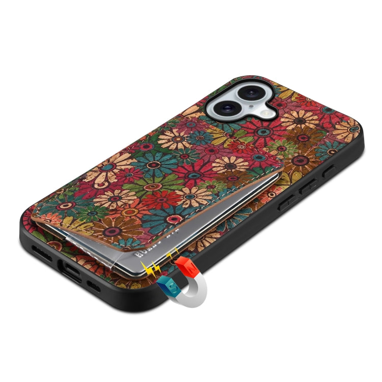 For iPhone 16 Dual Card Slot Holder Phone Case(Spring Green) by buy2fix