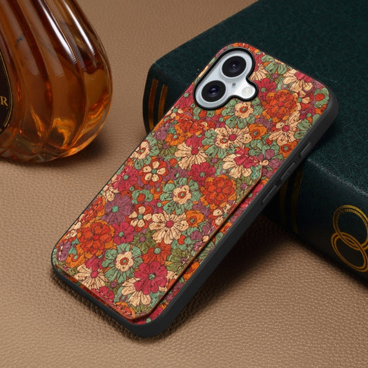 For iPhone 16 Dual Card Slot Holder Phone Case(Summer Red) by buy2fix