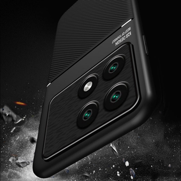 For Xiaomi Redmi K70 Classic Tilt Strip Grain Magnetic Shockproof PC + TPU Phone Case(Black) by buy2fix
