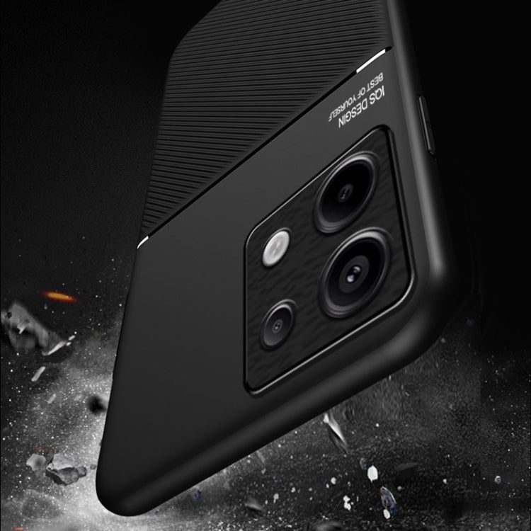 For Xiaomi Redmi Note 13 Pro+ 5G Classic Tilt Strip Grain Magnetic Shockproof PC + TPU Phone Case(Black) by buy2fix